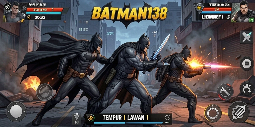 Antarmuka permainan Tempur 1 Lawan 1 yang mendebarkan.