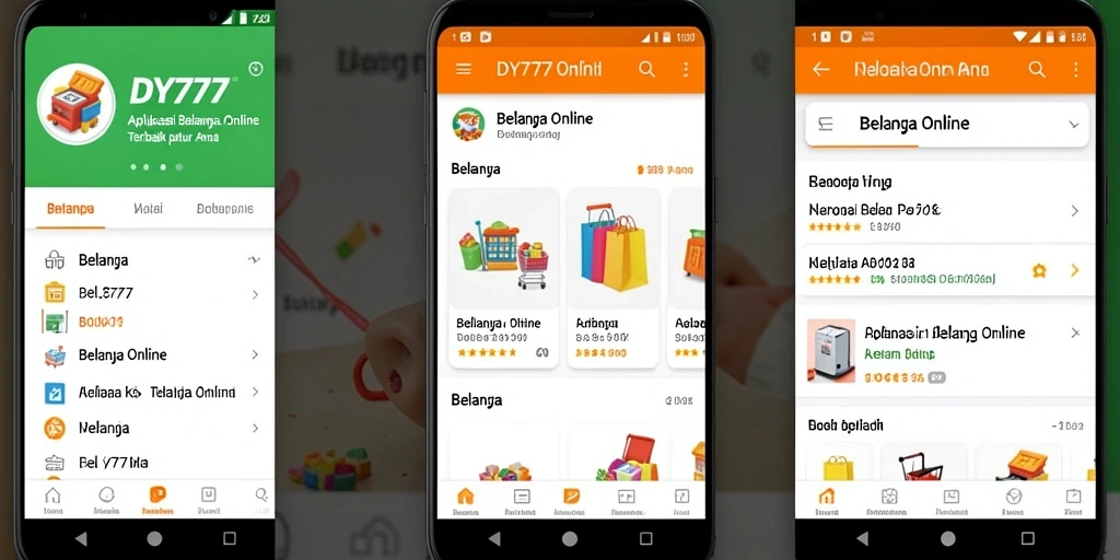 Screenshot antarmuka aplikasi DY777 untuk Belanja Online