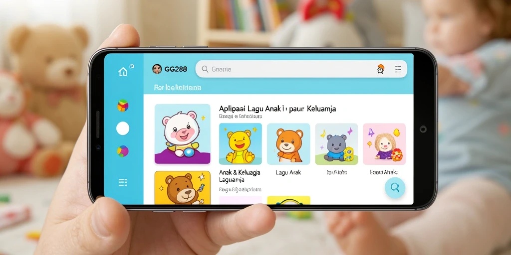 Tampilan antarmuka aplikasi GG288 untuk Lagu Anak yang interaktif.