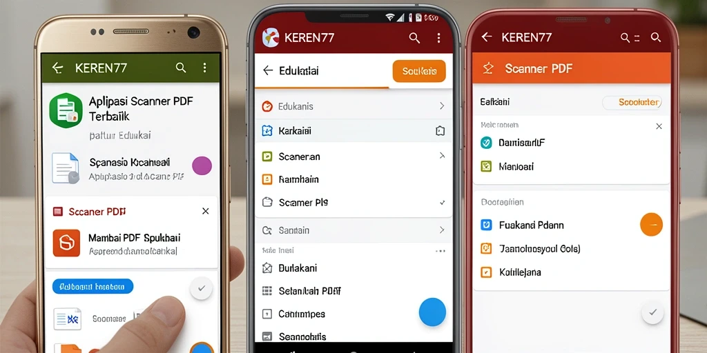 Antarmuka pengguna KEREN77 terlihat modern dan mudah digunakan untuk Scanner PDF.