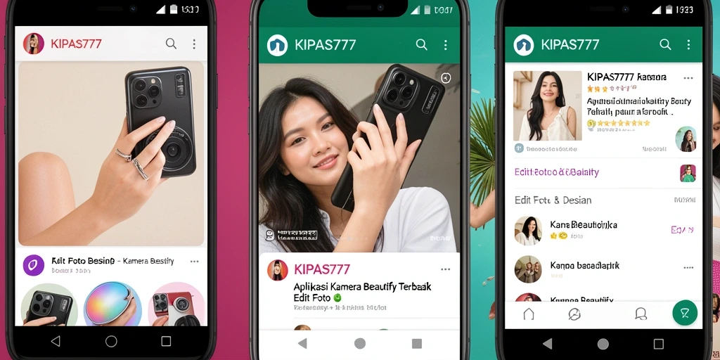 Tampilan antarmuka KIPAS777 dengan fitur Kamera Beautify yang memukau.