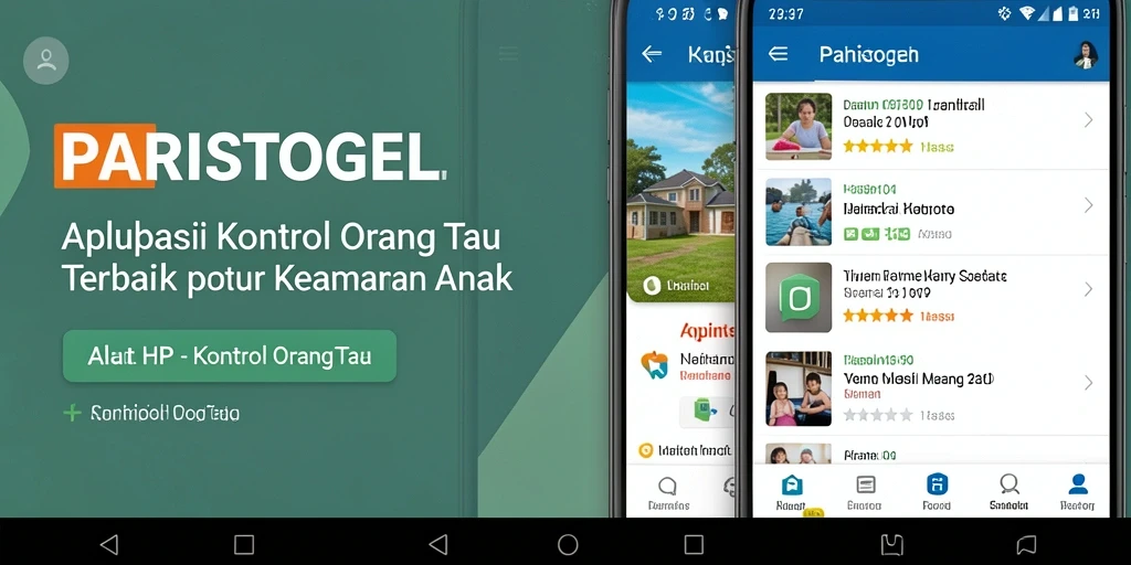 Tampilan intuitif aplikasi Kontrol Orang Tua PARISTOGEL dengan berbagai fitur.