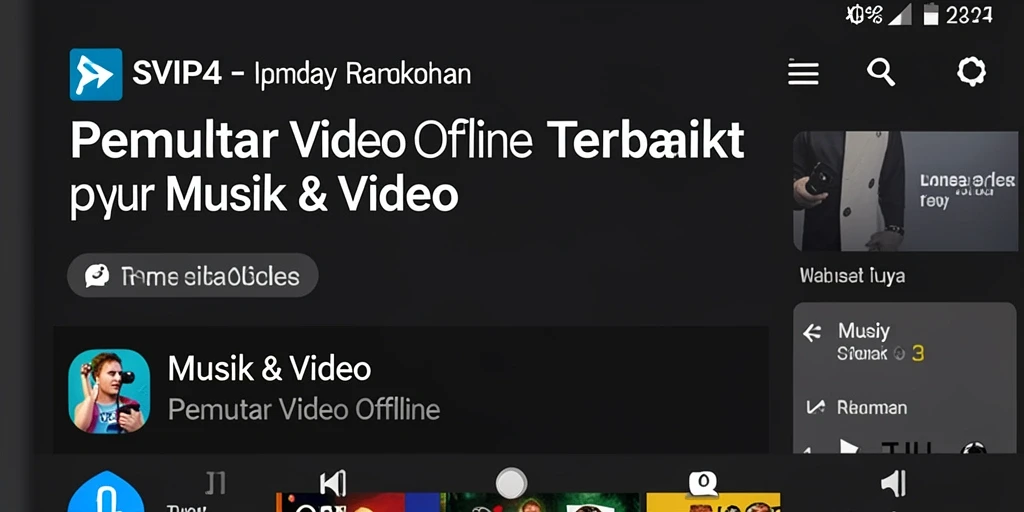 Tampilan antarmuka aplikasi SVIP4 sebagai Pemutar Video Offline yang mudah digunakan.