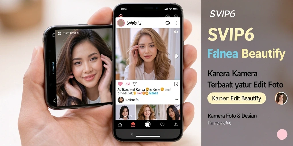 Antarmuka pengguna SVIP6 untuk aplikasi Kamera Beautify.