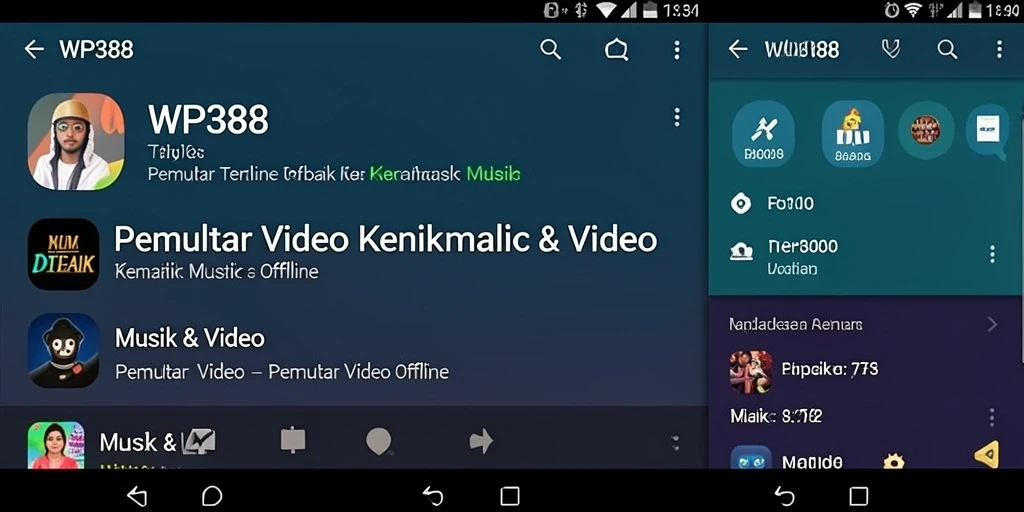 Tampilan antarmuka WP888 yang sederhana dan intuitif untuk pemutar video offline.